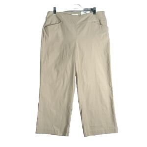 Charter Club Pants Women‎ 12 Tan Wide Leg Bella Blooms Casual Neutral Minimalist